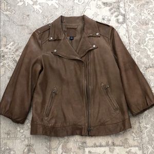 Gap Brown Leather Jacket size Medium
